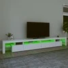 TV staliukas Televizoriaus spintelė su LED apšvietimu, balta, 290x36,5x40cm