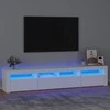 TV staliukas Televizoriaus spintelė su LED apšvietimu, balta, 210x35x40cm
