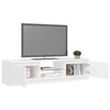 TV staliukas Televizoriaus spintelė su LED apšvietimu, balta, 140x40x35,5cm