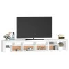 TV staliukas Televizoriaus spintelė su LED apšvietimu, balta, 230x36,5x40cm