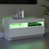 TV staliukas Televizoriaus spintelė su LED apšvietimu, balta, 80x35x40cm