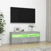 TV staliukas Televizoriaus spintelė su LED apšvietimu, pilka, 100x35x40cm