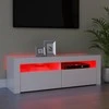 TV staliukas Televizoriaus spintelė su LED apšvietimu, balta, 120x35x40cm