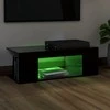 TV staliukas Televizoriaus spintelė su LED apšvietimu, juoda, 90x39x30cm