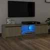 TV staliukas Televizoriaus spintelė su LED apšvietimu, ąžuolo, 140x40x35,5cm