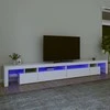 TV staliukas Televizoriaus spintelė su LED apšvietimu, balta, 290x36,5x40cm