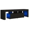 TV staliukas Televizoriaus spintelė su LED apšvietimu, juoda, 140x36,5x40cm