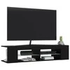 TV staliukas Televizoriaus spintelė su LED apšvietimu, juoda, 135x39x30cm