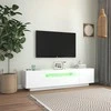 TV staliukas Televizoriaus spintelė su LED apšvietimu, balta, 160x35x40cm