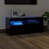 TV staliukas Televizoriaus spintelė su LED apšvietimu, juoda, 90x35x40cm