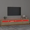 TV staliukas Televizoriaus spintelė su LED apšvietimu, ąžuolo, 240x35x40cm
