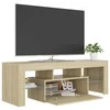 TV staliukas Televizoriaus spintelė su LED apšvietimu, ąžuolo, 120x35x40cm