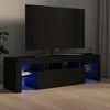 TV staliukas Televizoriaus spintelė su LED apšvietimu, juoda, 140x36,5x40cm