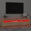 TV staliukas Televizoriaus spintelė su LED apšvietimu, ąžuolo, 180x35x40cm