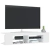 TV staliukas Televizoriaus spintelė su LED apšvietimu, balta, 135x39x30cm