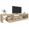 TV staliukas Televizoriaus spintelė su LED apšvietimu, ąžuolo, 215x36,5x40cm