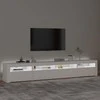 TV staliukas Televizoriaus spintelė su LED apšvietimu, balta, 240x35x40cm