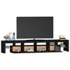 TV staliukas Televizoriaus spintelė su LED apšvietimu, juoda, 230x36,5x40cm
