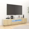 TV staliukas Televizoriaus spintelė su LED apšvietimu, ąžuolo, 180x35x40cm