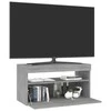 TV staliukas Televizoriaus spintelė su LED apšvietimu, pilka, 75x35x40cm