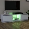 TV staliukas Televizoriaus spintelė su LED apšvietimu, balta, 140x40x35,5cm