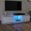 TV staliukas Televizoriaus spintelė su LED apšvietimu, balta, 140x40x35,5cm