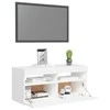 TV staliukas Televizoriaus spintelė su LED apšvietimu, balta, 90x35x40cm