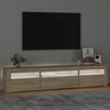 TV staliukas Televizoriaus spintelė su LED apšvietimu, ąžuolo, 195x35x40cm