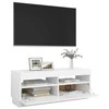 TV staliukas Televizoriaus spintelė su LED apšvietimu, balta, 100x35x40cm