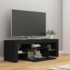 TV staliukas Televizoriaus spintelė su LED apšvietimu, juoda, 120x35x40cm