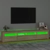 TV staliukas Televizoriaus spintelė su LED apšvietimu, ąžuolo, 210x35x40cm