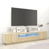 TV staliukas Televizoriaus spintelė su LED apšvietimu, ąžuolo, 200x35x40cm