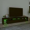 TV staliukas Televizoriaus spintelė su LED apšvietimu, juoda, 230x36,5x40cm