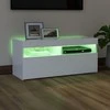 TV staliukas Televizoriaus spintelė su LED apšvietimu, balta, 90x35x40cm