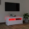 TV staliukas Televizoriaus spintelė su LED apšvietimu, balta, 90x35x40cm