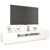 TV staliukas Televizoriaus spintelė su LED apšvietimu, balta, 200x35x40cm