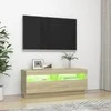 TV staliukas Televizoriaus spintelė su LED apšvietimu, ąžuolo, 100x35x40cm