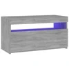 TV staliukas Televizoriaus spintelė su LED apšvietimu, pilka, 75x35x40cm