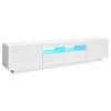 TV staliukas Televizoriaus spintelė su LED apšvietimu, balta, 180x35x40cm