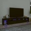 TV staliukas Televizoriaus spintelė su LED apšvietimu, juoda, 230x36,5x40cm