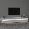 TV staliukas Televizoriaus spintelė su LED apšvietimu, balta, 270x35x40cm