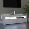 TV staliukas Televizoriaus spintelė su LED apšvietimu, balta, 120x35x40cm