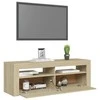 TV staliukas Televizoriaus spintelė su LED apšvietimu, ąžuolo, 120x35x40cm