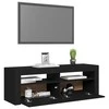 TV staliukas Televizoriaus spintelė su LED apšvietimu, juoda, 120x35x40cm