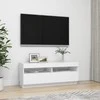 TV staliukas Televizoriaus spintelė su LED apšvietimu, balta, 100x35x40cm
