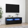 TV staliukas Televizoriaus spintelė su LED apšvietimu, juoda, 100x35x40cm