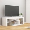 TV staliukas Televizoriaus spintelė su LED apšvietimu, balta, 120x35x40cm