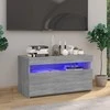 TV staliukas Televizoriaus spintelė su LED apšvietimu, pilka, 75x35x40cm