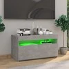 TV staliukas Televizoriaus spintelė su LED apšvietimu, betono, 75x35x40cm