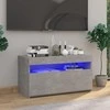 TV staliukas Televizoriaus spintelė su LED apšvietimu, betono, 75x35x40cm